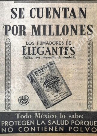 CARTEL ANTIGUO ORIGINAL DE CIGARROS ELEGANTES. EL BUEN TONO. 1947
