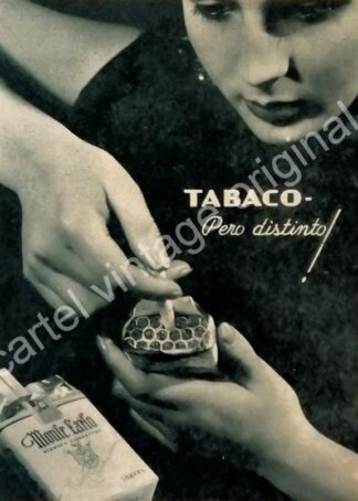CARTEL ANTIGUO ORIGINAL DE CIGARROS MONTECARLO 1930s PERO DISTINTO