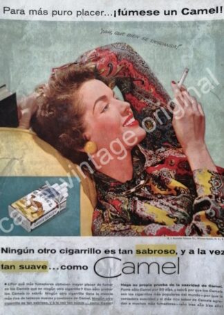 CARTEL ANTIGUO ORIGINAL DE CIGARROS CAMEL 1950s /CIGARRERA REYNOLDS
