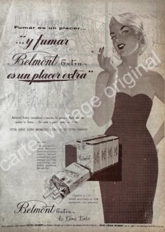 CARTEL ANTIGUO ORIGINAL DE CIGARROS BALMONT EXTRA 1950s /3