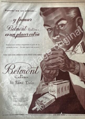 CARTEL ANTIGUO ORIGINAL DE CIGARROS MONTECARLO EXTRA 1950s /3