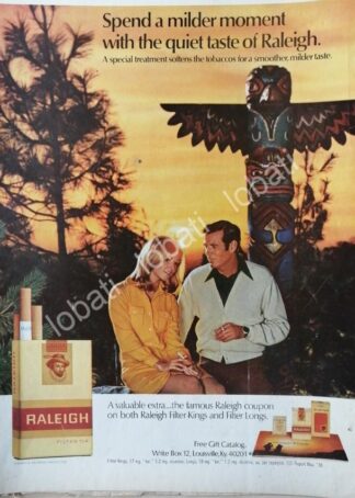CARTEL ANTIGUO ORIGINAL DE CIGARROS RALEIGH 1970 /T271