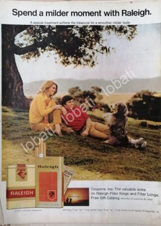 CARTEL ANTIGUO ORIGINAL DE CIGARROS RALEIGH 1970 /T270