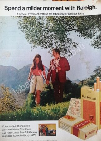 CARTEL ANTIGUO ORIGINAL DE CIGARROS RALEIGH 1970 /T267