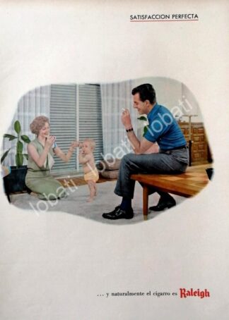 CARTEL ANTIGUO ORIGINAL DE CIGARROS RALEIGH 1958 /T263 / RARO