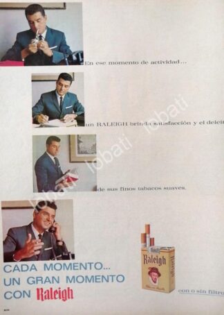 CARTEL ANTIGUO ORIGINAL DE CIGARROS RALEIGH 1963 /T257