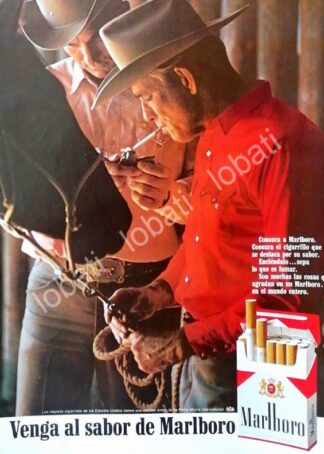 CARTEL ANTIGUO ORIGINAL DE CIGARROS MARLBORO 1960s /T236