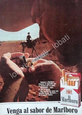 CARTEL ANTIGUO ORIGINAL DE CIGARROS MARLBORO 1960s /T254