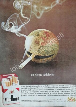 CARTEL ANTIGUO ORIGINAL DE CIGARROS MARLBORO 1960s /T240