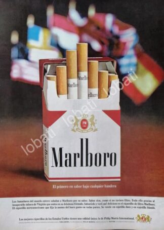 CARTEL ANTIGUO ORIGINAL DE CIGARROS MARLBORO 1960s /T253