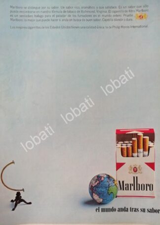 CARTEL ANTIGUO ORIGINAL DE CIGARROS MARLBORO 1960s /T239