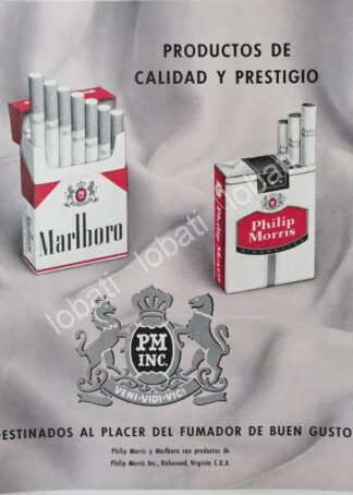 CARTEL ANTIGUO ORIGINAL DE CIGARROS MARLBORO 1960s /T235