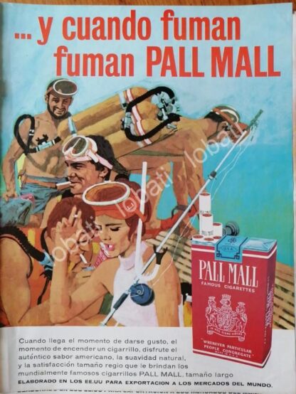 CARTEL ANTIGUO ORIGINAL DE SET DE 3 AFICHES CIGARROS PALL MALL 1964 /T227 - Image 4