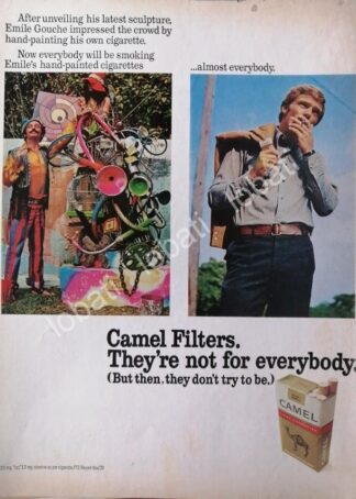 CARTEL ANTIGUO ORIGINAL DE CIGARROS CAMEL 1970 /T224