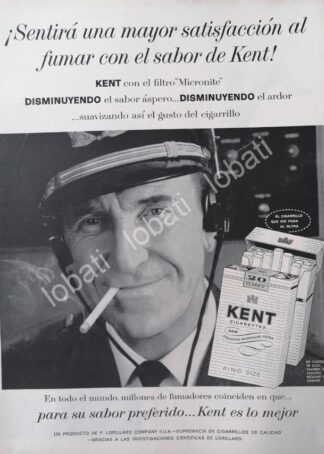 CARTEL ANTIGUO ORIGINAL DE CIGARROS KENT 1960s /18