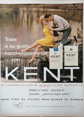 CARTEL ANTIGUO ORIGINAL DE CIGARROS KENT 1960s /7