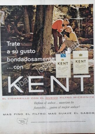 CARTEL ANTIGUO ORIGINAL DE CIGARROS KENT 1960s /9