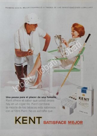 CARTEL ANTIGUO ORIGINAL DE CIGARROS KENT 1960s /6
