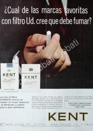 CARTEL ANTIGUO ORIGINAL DE CIGARROS KENT 1964 /5