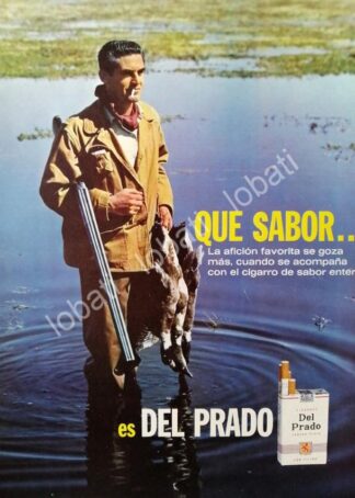 CARTEL ANTIGUO ORIGINAL DE CIGARROS DEL PRADO 1960s / MUY RARO