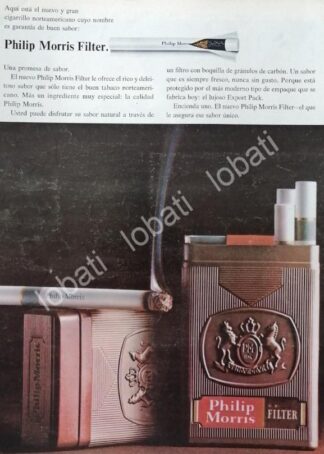 CARTEL ANTIGUO ORIGINAL DE CIGARROS PHILIP MORRIS 1960s /6