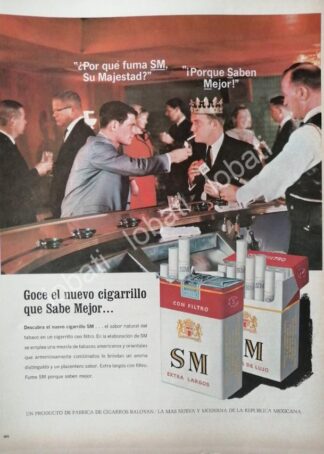 CARTEL ANTIGUO ORIGINAL DE CIGARROS S.M , CIGARRERA BALOYAN