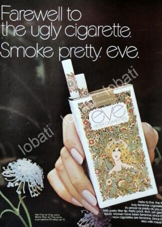 CARTEL ANTIGUO ORIGINAL DE CIGARROS EVE 1960s / RARO