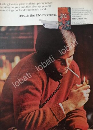 CARTEL ANTIGUO ORIGINAL DE CIGARROS L&M 1971 RICH RICH, 1971
