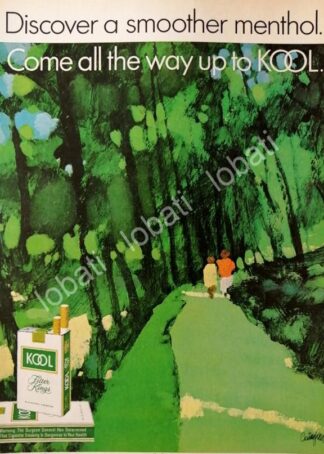 CARTEL ANTIGUO ORIGINAL DE CIGARROS KOOL 1971 PUBLICIDAD ARTISTICA / RARO