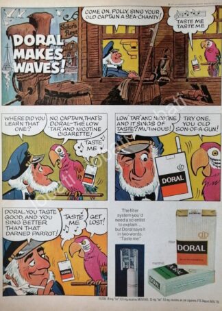 CARTEL ANTIGUO ORIGINAL DE CIGARROS DORAL /REYNOLDS 1971 ESTILO COMIC / RARO