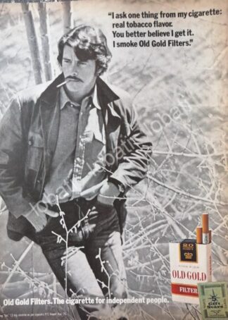 CARTEL ANTIGUO ORIGINAL DE CIGARROS OLD GOLD 1970 -2