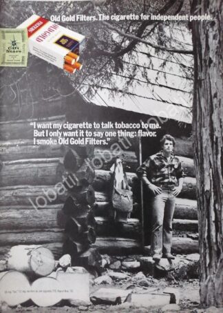 CARTEL ANTIGUO ORIGINAL DE CIGARROS OLD GOLD 1970