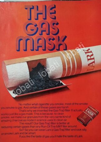 CARTEL ANTIGUO ORIGINAL DE CIGARROS LARK - GAS TRAP 1970