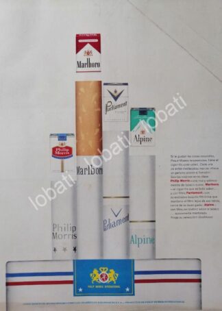 CARTEL ANTIGUO ORIGINAL DE TABACALERA PHILIP MORRIS Y SUS PRODUCTOS 1960