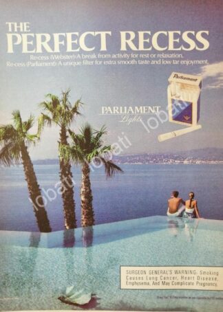 CARTEL ANTIGUO ORIGINAL DE CIGARROS PARLIAMENT LIGHTS 1990