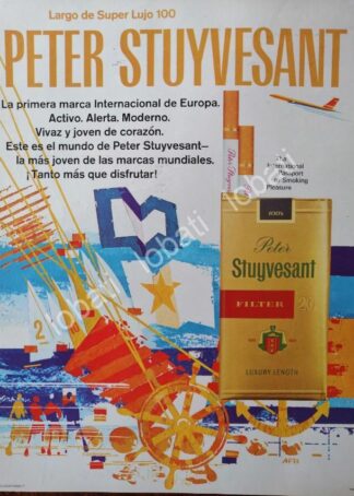CARTEL ANTIGUO ORIGINAL DE CIGARROS PETER STUYVESANT 1969