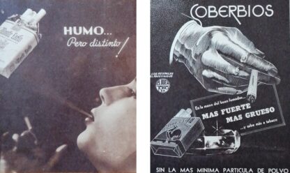 CARTEL ANTIGUO ORIGINAL DE SET DE 3 CARTELES CIGARROS DE LOS AÑOS 40s - Image 2