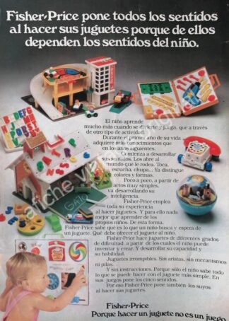 CARTEL ANTIGUO ORIGINAL DE JUGUETES FICHER PRICE 1980s