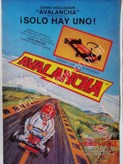 CARTEL ANTIGUO ORIGINAL DE SET DE 3 AFICHES. CARRITOS AVALANCHA 1970s - Image 4