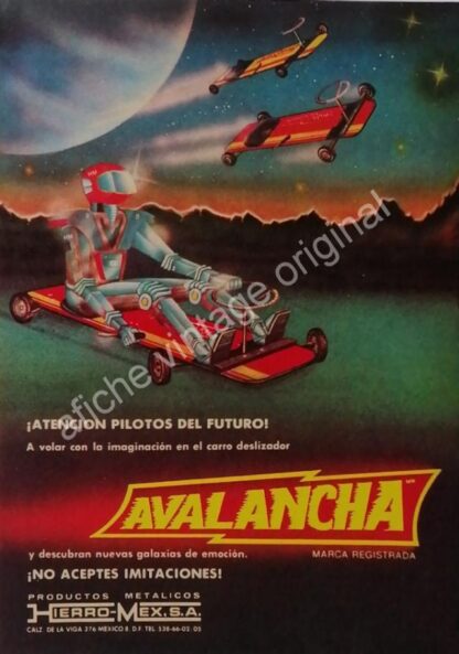 CARTEL ANTIGUO ORIGINAL DE SET DE 3 AFICHES. CARRITOS AVALANCHA 1970s - Image 3