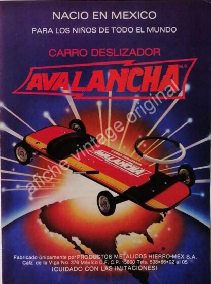CARTEL ANTIGUO ORIGINAL DE SET DE 3 AFICHES. CARRITOS AVALANCHA 1970s - Image 2