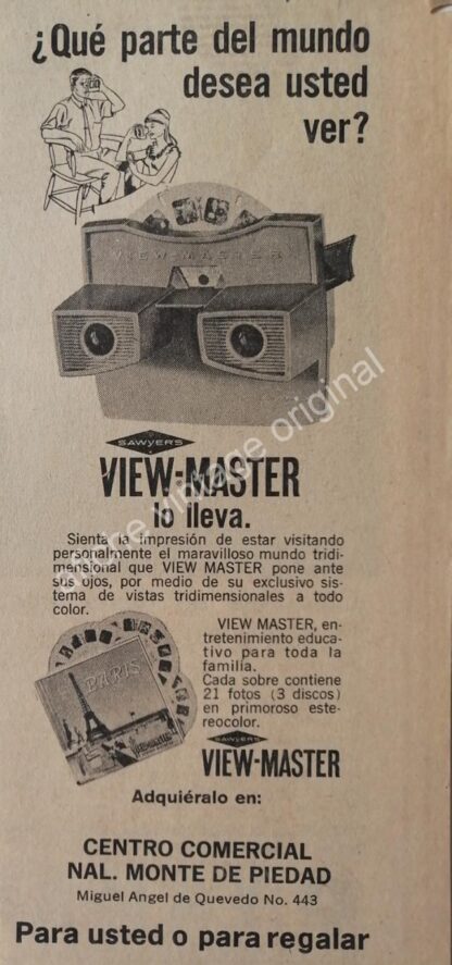 CARTEL ANTIGUO ORIGINAL DE SET DE 2 AFICHES. VISOR VIEW MASTER 1960s - Image 3