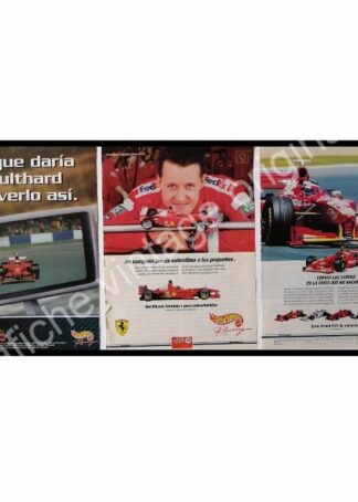 CARTEL ANTIGUO ORIGINAL DE CARRITOS HOT WHEELS CON MICHAEL SCHUMACHER Y MAS 1980s
