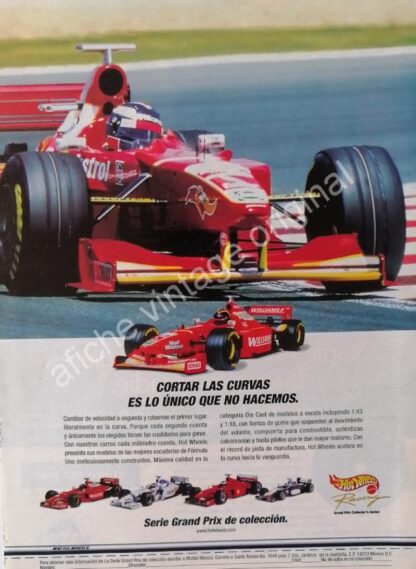 CARTEL ANTIGUO ORIGINAL DE CARRITOS HOT WHEELS CON MICHAEL SCHUMACHER Y MAS 1980s - Image 2