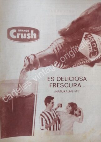 CARTEL ANTIGUO ORIGINAL DE REFRESCO ORANGE CRUSH 1960s /3