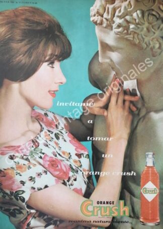 CARTEL ANTIGUO ORIGINAL DE ORANGE CRUSH 1960 INVITAME /13
