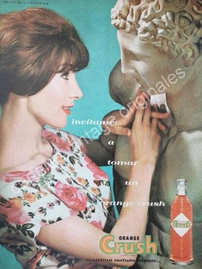 CARTEL ANTIGUO ORIGINAL DE ORANGE CRUSH 1960 INVITAME /13