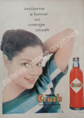 CARTEL ANTIGUO ORIGINAL DE ORANGE CRUSH 1958 /9
