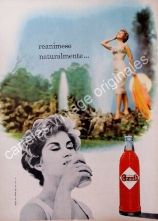 CARTEL ANTIGUO ORIGINAL DE ANA BERTHA LEPE Y REFRESCO ORANGE CRUSH 1958 / FEP