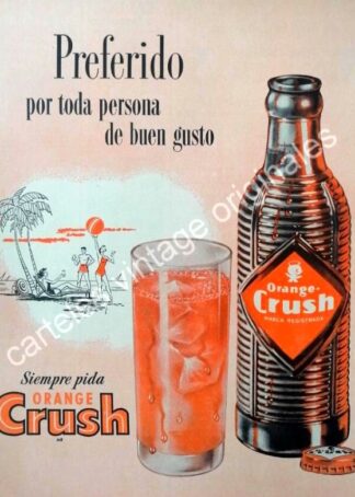 CARTEL ANTIGUO ORIGINAL DE ORANGE CRUSH 1956 INICIOS EN MEXICO /15